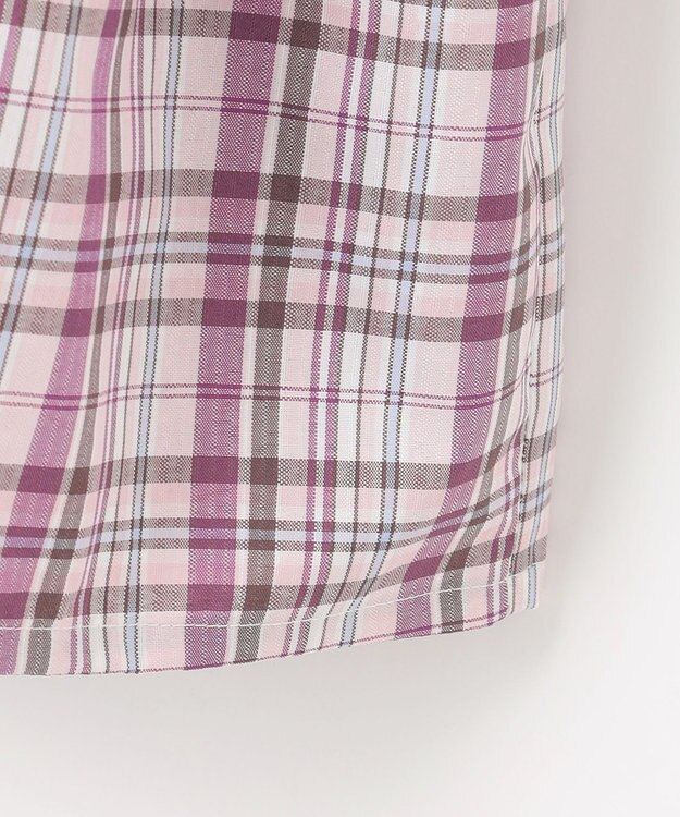 ANY KIDS チェックドッキングワンピース ピンク