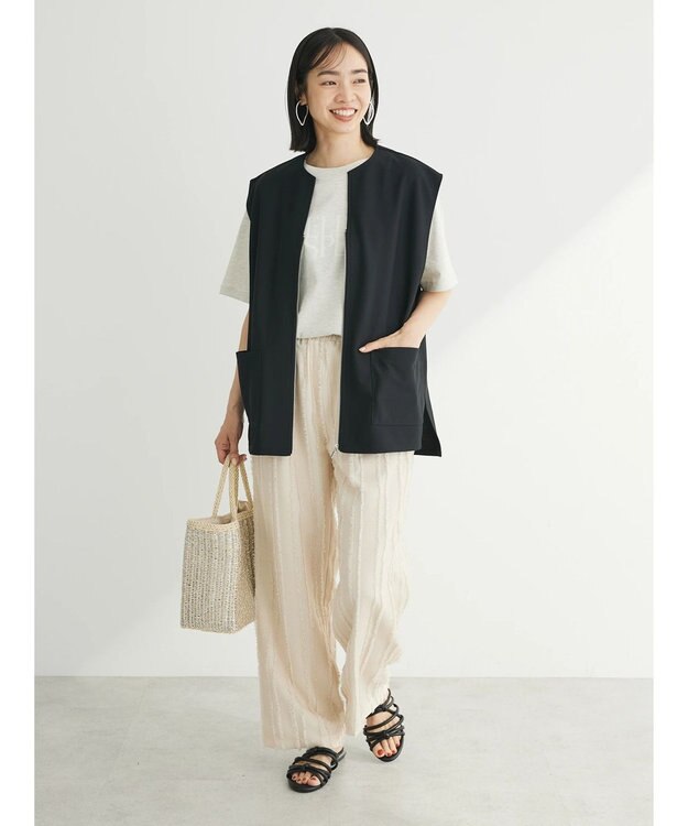 Green Parks フロントＺＩＰカットベスト Black