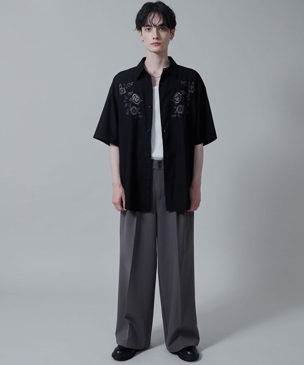 WEGO TRフラワーモチーフシャツ（S） 柄2