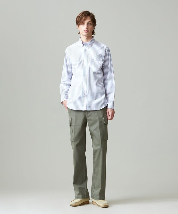 J.PRESS MEN SOMELOSコットンストライプ シャツ ブルー系1