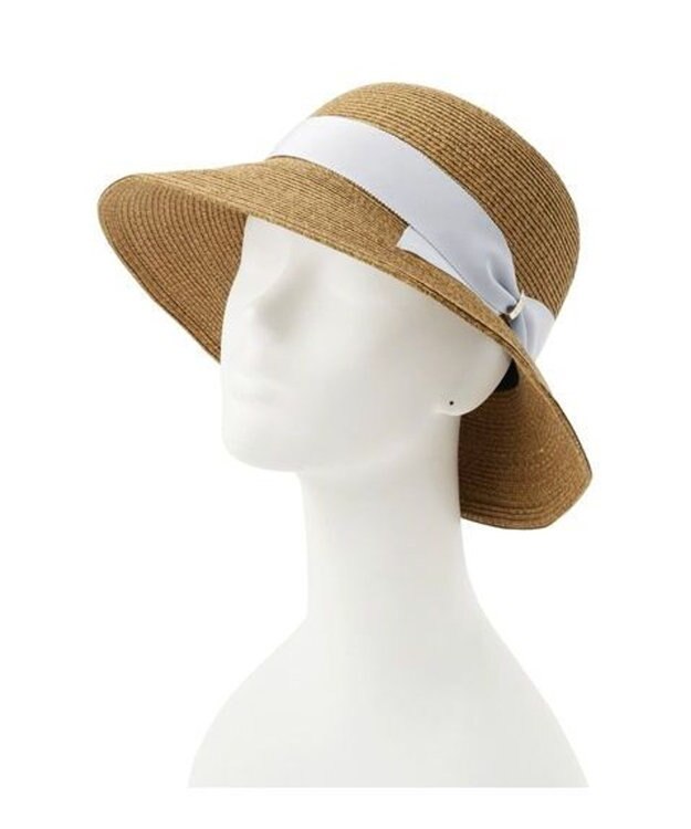 MOONBAT FURLA(フルラ) ペーパーブレードリボン巻きダウンハット サイズ調整可 オフホワイト