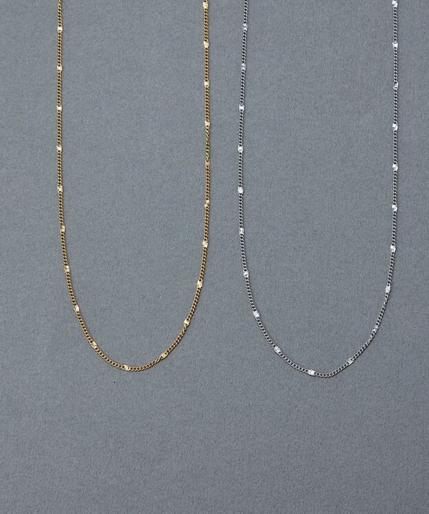 Phoebe 〈金属アレルギー対応〉ポイントチェーンステーションネックレス/シルバー シルバー