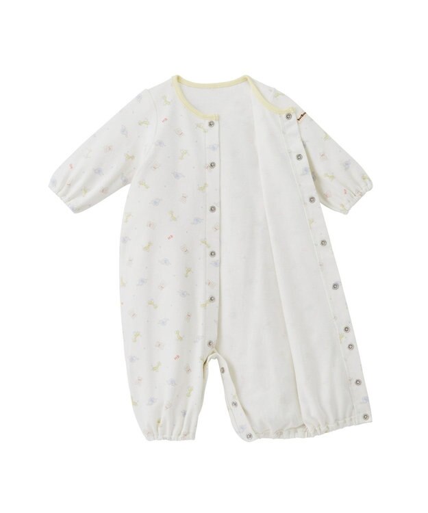 MIKI HOUSE HOT BISCUITS 【50-60㎝】 スムース素材 総柄ツーウェイオール マルチカラー