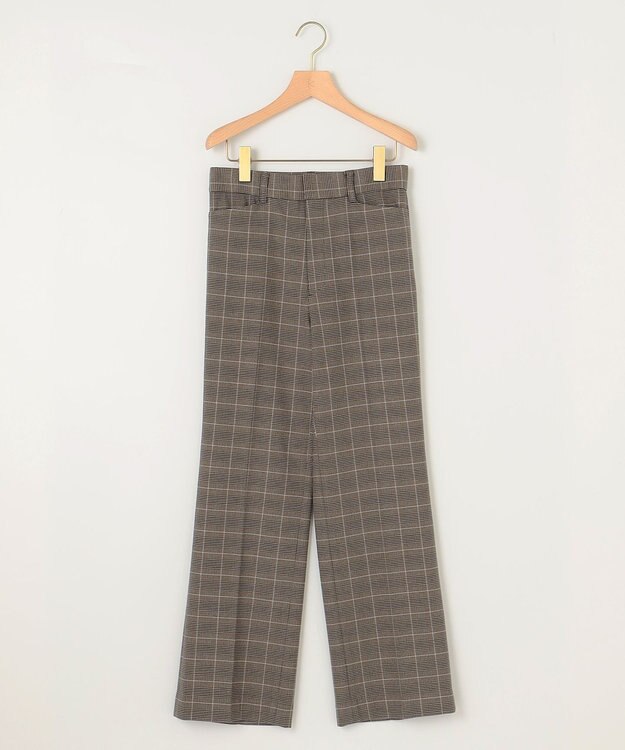 組曲 S 2WAYウォームストレッチ ストレートチェックパンツ ベージュ系3
