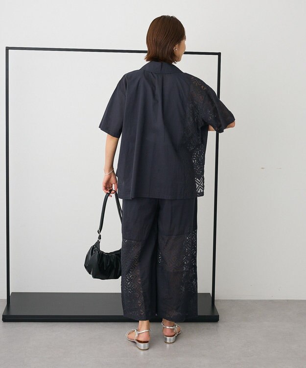 CRAFT STANDARD BOUTIQUE レースパッチワークシャツ Black