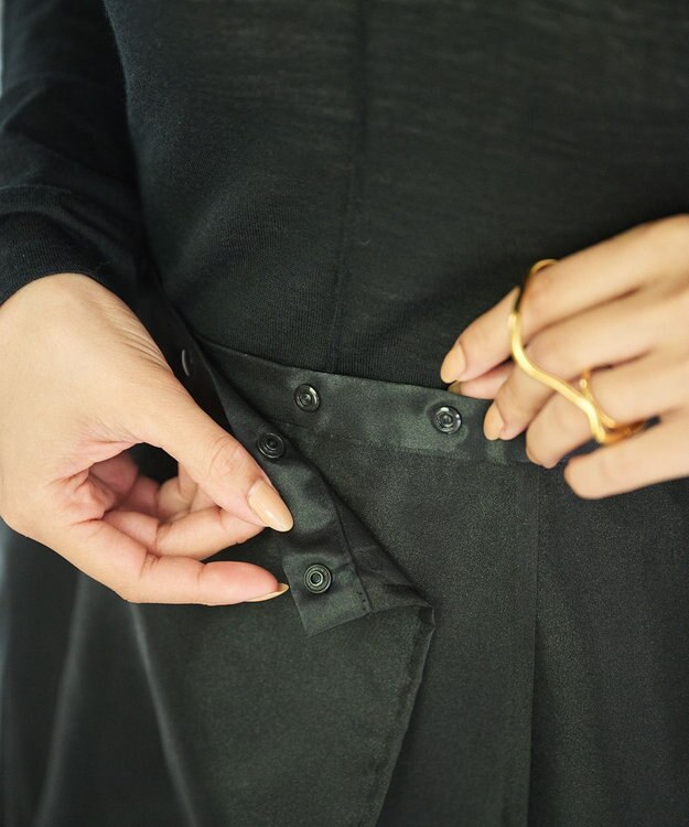 #Newans オーガンジーオリガミヘムスカート ブラック