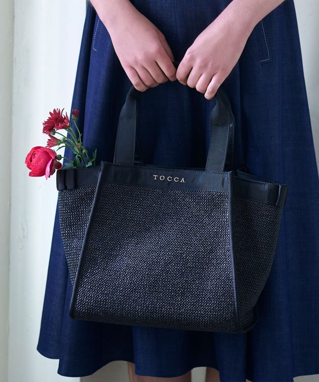 TOCCA SIDE RIBBON BASKET かごバッグ ブラック系
