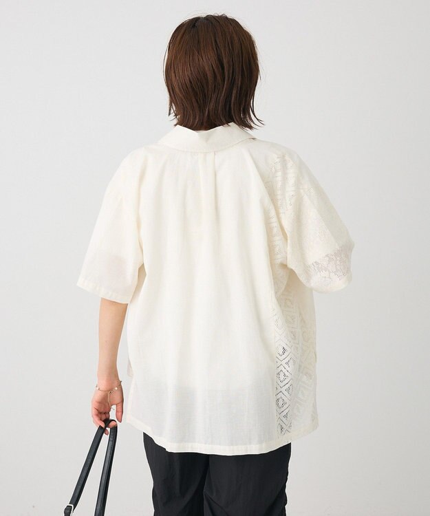 CRAFT STANDARD BOUTIQUE レースパッチワークシャツ Ivory