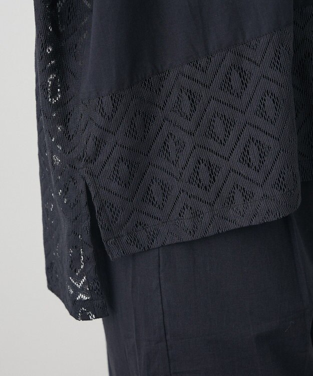 CRAFT STANDARD BOUTIQUE レースパッチワークシャツ Black