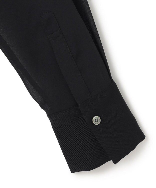 BEIGE， 【WEB限定・洗える】CELOSIA / シアースリーブスタンドカラーブラウス Black