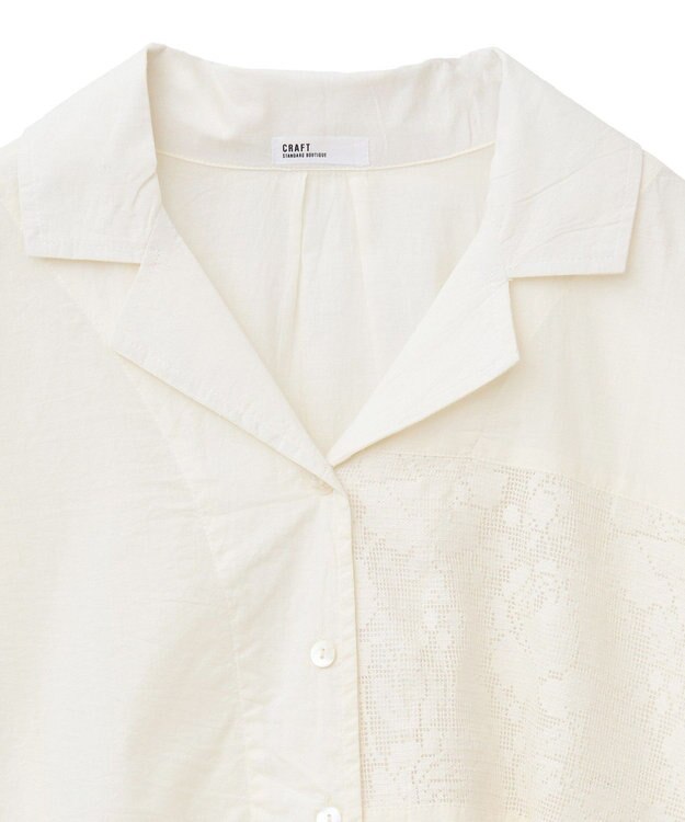 CRAFT STANDARD BOUTIQUE レースパッチワークシャツ Ivory