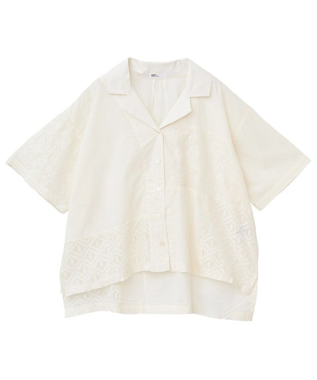 CRAFT STANDARD BOUTIQUE レースパッチワークシャツ Ivory