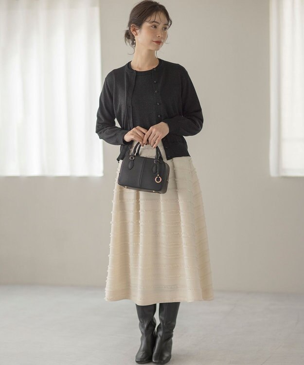 組曲 【WEB限定・2SET】ラメ入りアンサンブルニット ブラック系