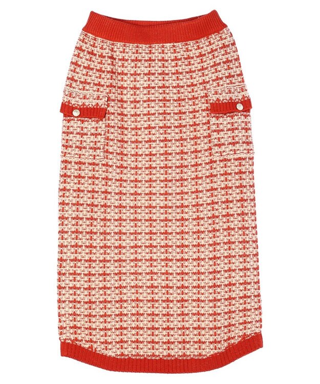 Green Parks ・ｆｕｒｒｙ　ｒａｔｅ　ツィードラメニットスカート Orange