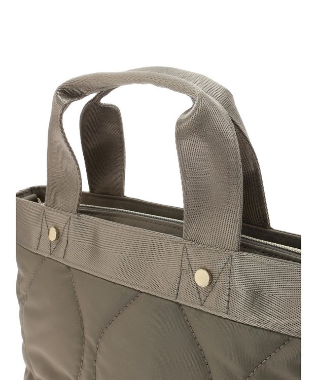 Green Parks ａｎｄｍｉｋｋａ．２ｗａｙ　キルトトートバッグ Gray Beige