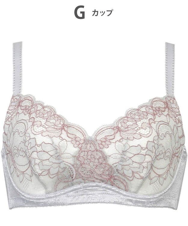 Wing ブラジャー コンパクトにバストメイク 高さをおさえる 【小さく見せるブラ】 Gカップまで対応 大きいサイズ ブラ KB6100 ウイング／ワコール グレー