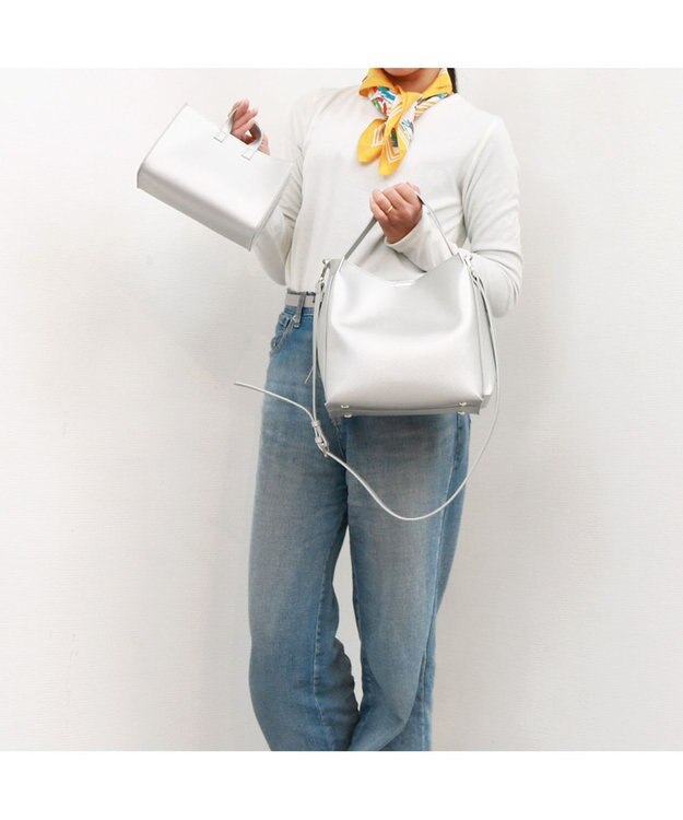 UNBILLION カシュカシュ cachecache / ミニトート付サイドポケット2wayトーバッグ シルバー