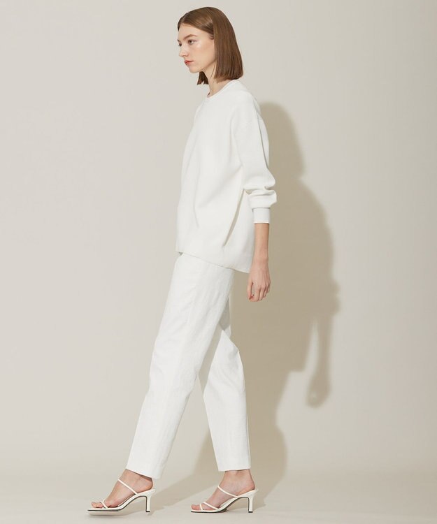 ICB 【洗える】 コットンポリエステルスムース ニットプルオーバー オフホワイト系