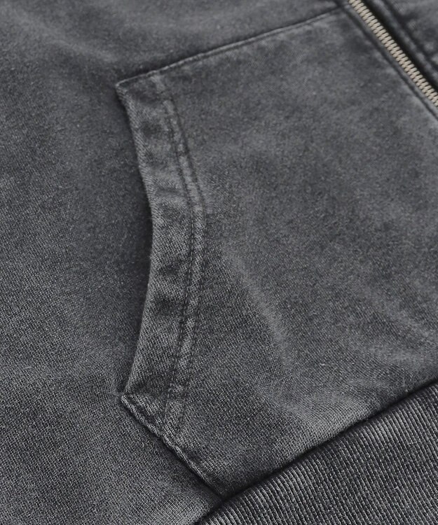 WEGO ロゴヴィンテージウォッシュジップパーカー スミクロ