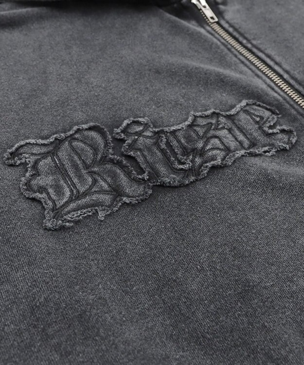 WEGO ロゴヴィンテージウォッシュジップパーカー スミクロ