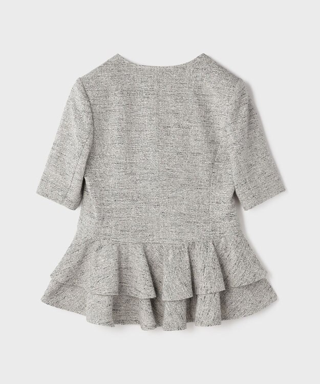 GRACE CONTINENTAL ペプラムツイードジャケット グレー