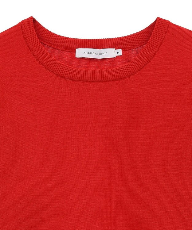 AMERICAN HOLIC エコカルットショルダータックニットプルオーバー Red