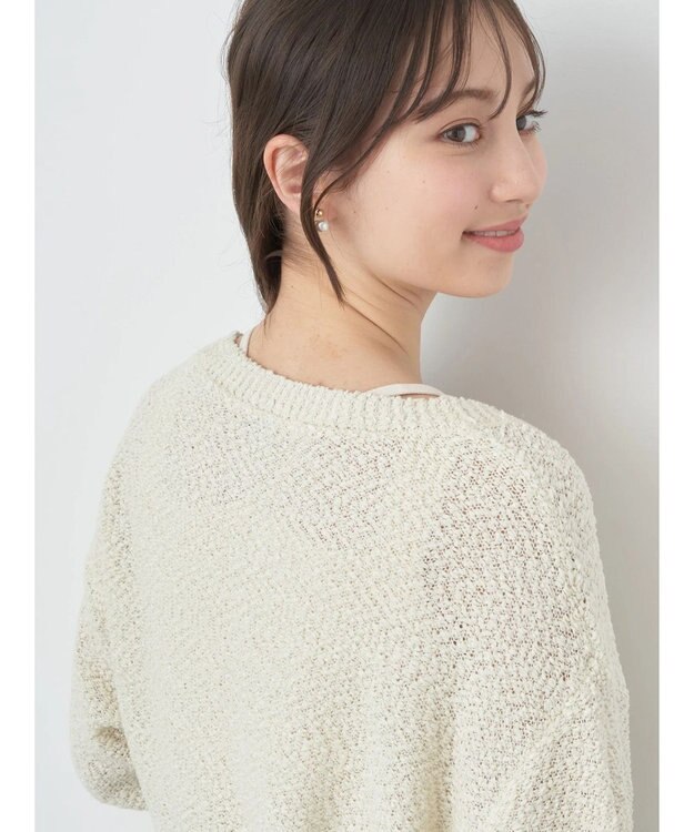 earth music&ecology ポコポコヤーンショートカーディガン Off White