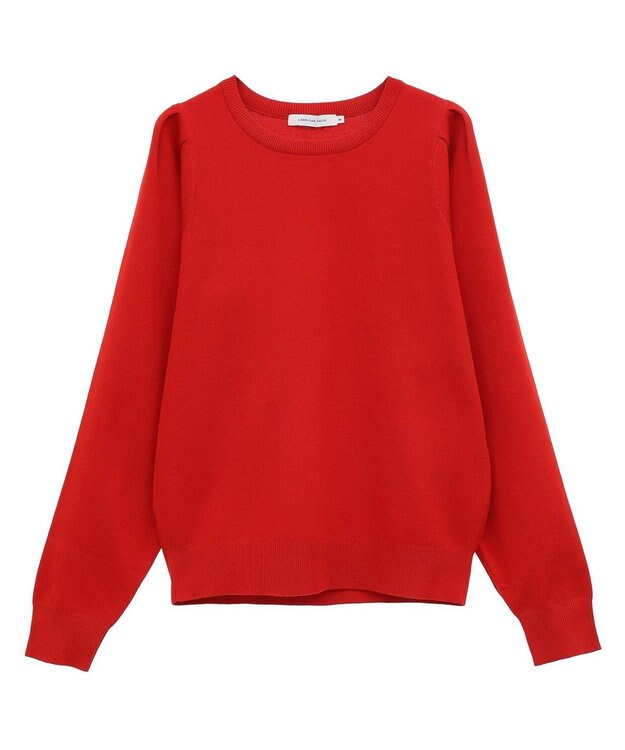 AMERICAN HOLIC エコカルットショルダータックニットプルオーバー Red