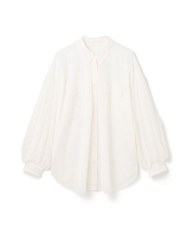 GRACE CONTINENTAL チュールレイヤードシャツ ホワイト