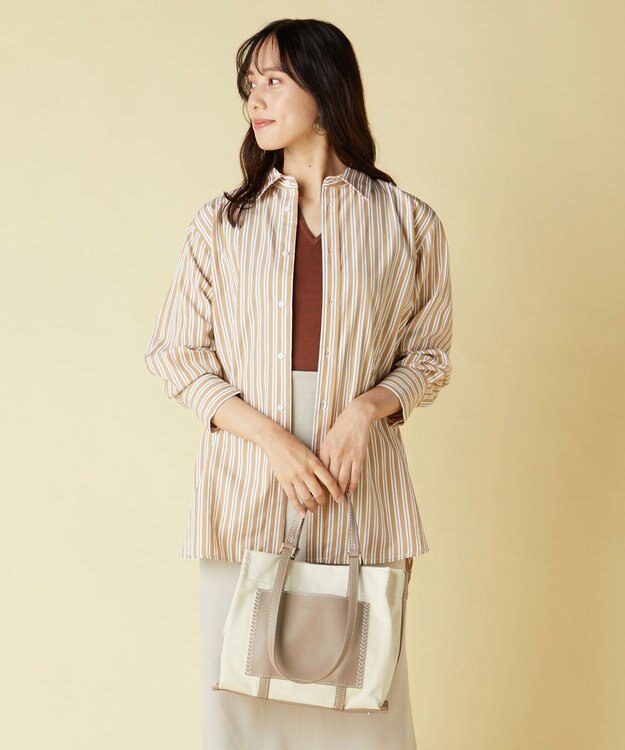 LA BAGAGERIE 【veganview】w handle canvas mini tote グレージュ