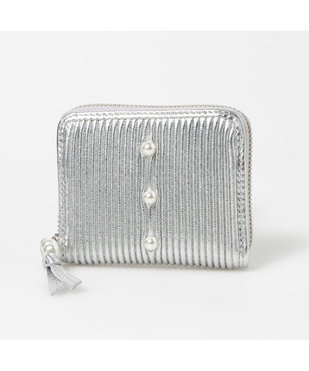 UNBILLION ペルケ perche / シーププリーツ・ジャバラカードウォレット シルバー