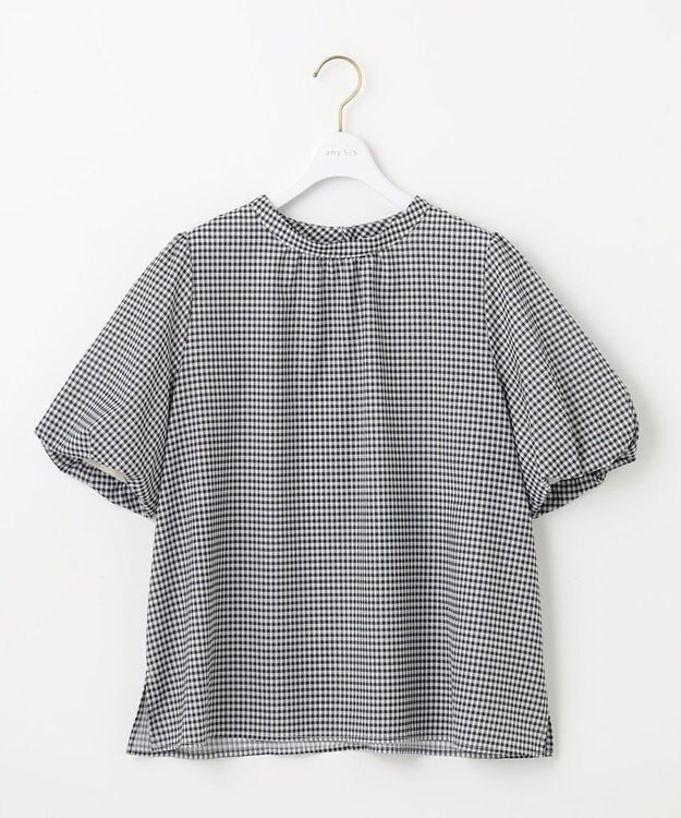 ANY SIS 【洗える】シアーストライプ ブラウス ギンガム