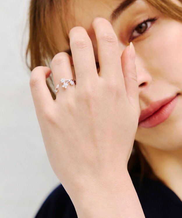 Tiaclasse ボタニカルモチーフストーンリング シルバーA