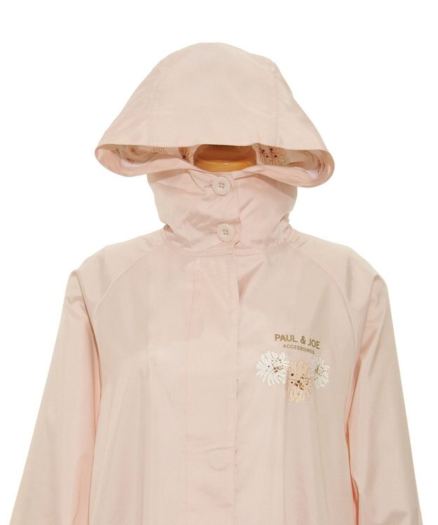 MOONBAT 【バッグ付】ポール & ジョー (PAUL & JOE　ACCESSOIRES) レインコート ポンジークリザンテーム ピーチ