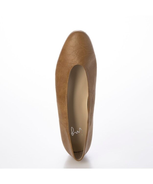 ing <ing>【WEB限定】【レイン対応】プレーンフラットパンプス キャメル