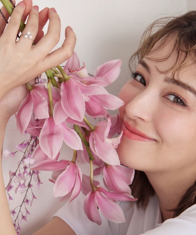 Tiaclasse ボタニカルモチーフストーンリング シルバーB