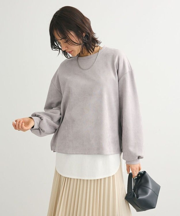 Green Parks ・ＳＵＧＡＲ　ＳＰＯＯＮ　スエードポンチプルオーバ Gray