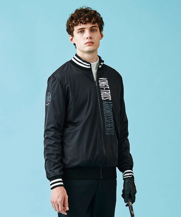 23区GOLF 1枚で2着分の実力派アイテム【MEN】【リバーシブル】ニット ブルゾン ブラック系1