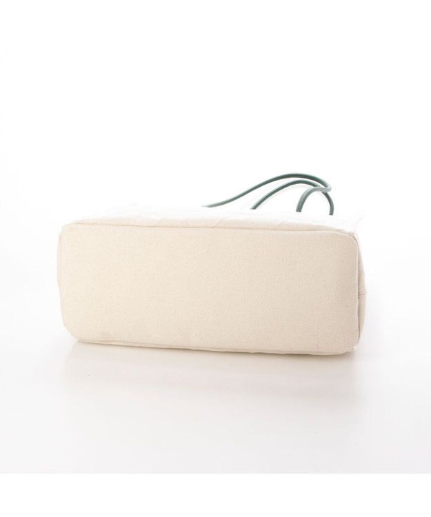 Y'SACCS ヒートエンボス ポルカドットキャンバストートSサイズ グリーン