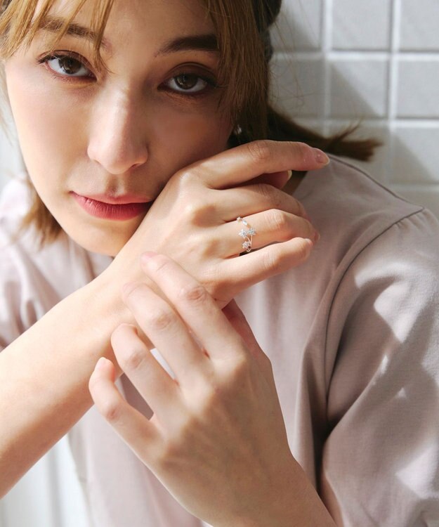 Tiaclasse ボタニカルモチーフストーンリング シルバーA