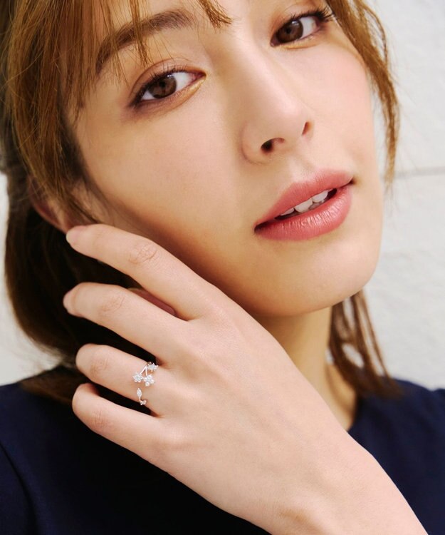 Tiaclasse ボタニカルモチーフストーンリング シルバーA