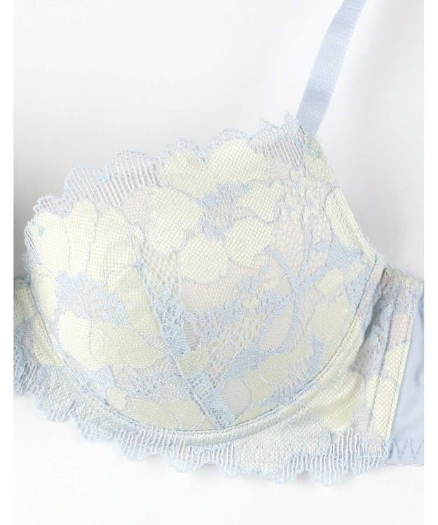 AMPHI ノンワイヤーブラ 谷間メイク ボリュームアップ Aカップあり 【BRAGENIC ブラジェニック プラスタイプ】 ブラジャー ブラ ワイヤレス BMI451 アンフィ／ワコール ブルー