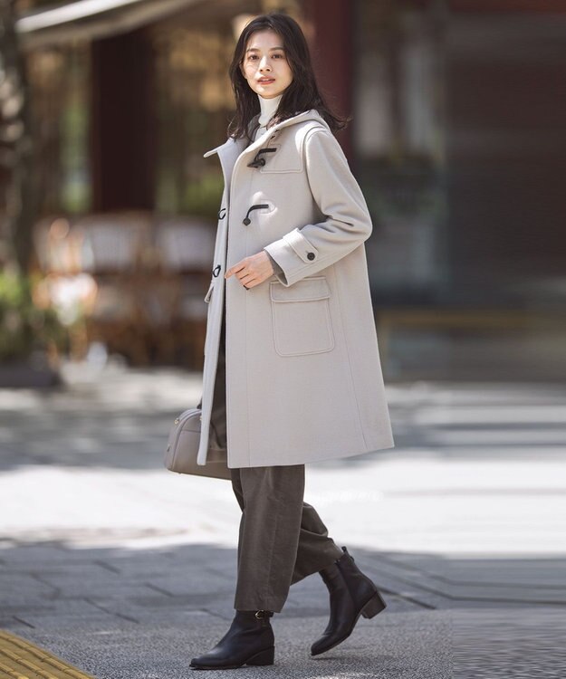 J.PRESS LADIES Jackal 140s ソフトメルトン ダッフルコート ベージュ系