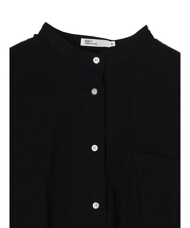 CRAFT STANDARD BOUTIQUE レーヨンデシンバンドカラーシャツ Black