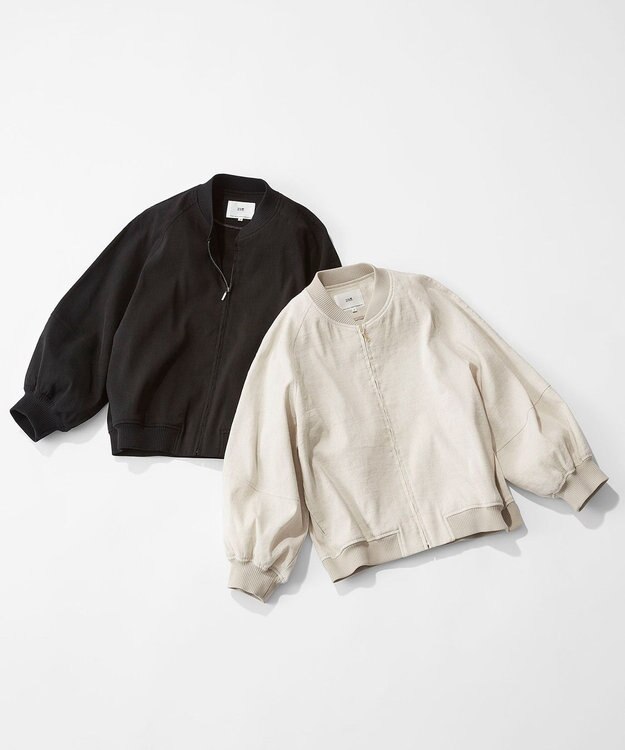 23区 【CLASSY.6月号掲載/洗える】リネンレーヨンストレッチ ブルゾン ベージュ系