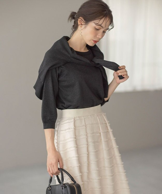 組曲 【WEB限定・2SET】ラメ入りアンサンブルニット ブラック系