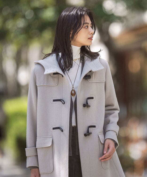 J.PRESS LADIES Jackal 140s ソフトメルトン ダッフルコート ベージュ系