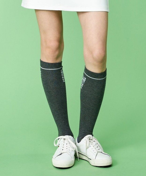 23区GOLF 【WOMEN】ロゴ ハイソックス グレー系