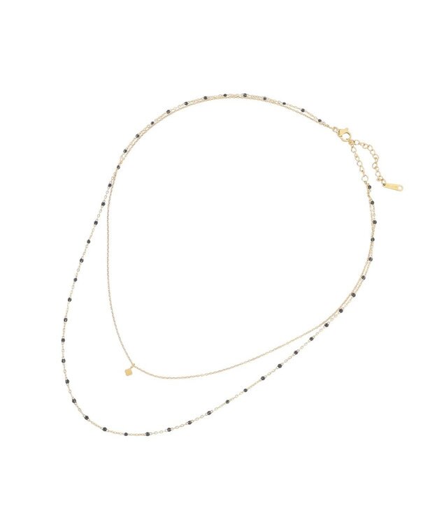 AMERICAN HOLIC 【ステンレス】プチトップカラーMIX2連ネックレス Black