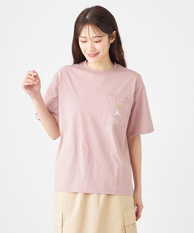 SHARE PARK LADIES 【UVカット・吸水速乾・ストレッチ・軽量 】ロゴポケットTシャツ（S・Mサイズ） ピンク系